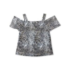 INC Womens Black Cold Shoulder Short Sleeve Square Neck Evening Top Petites PP